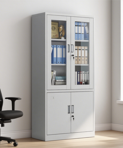 Armoire de Rangement métallique - semi vitrée