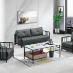 SALON 5 PLACES Salon de Bureau - 5 places - similicuir gris Industriel Dakar